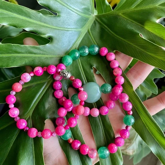 Green Aventurine & Agate Bracelet set - Picture 5 of 6